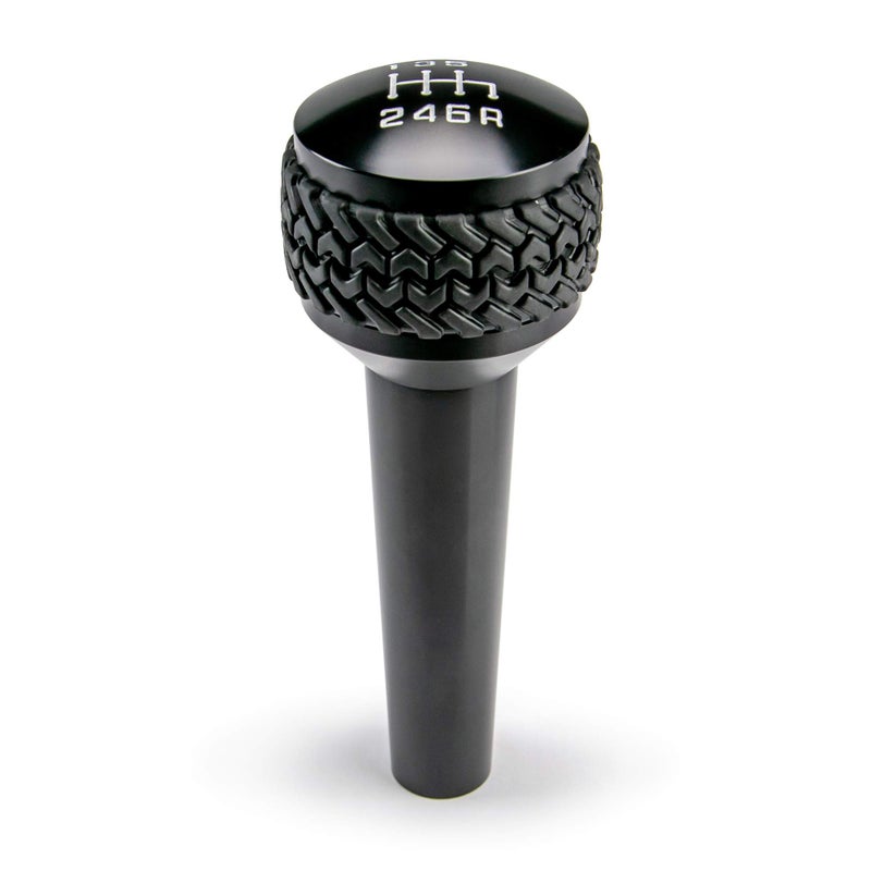 DV8 Offroad Manual Shift Knob for 2007-2010 Wrangler JK | 6-Speed Transmission | Billet Aluminum Construction | Rubber Tire Tread Grip - Image 1